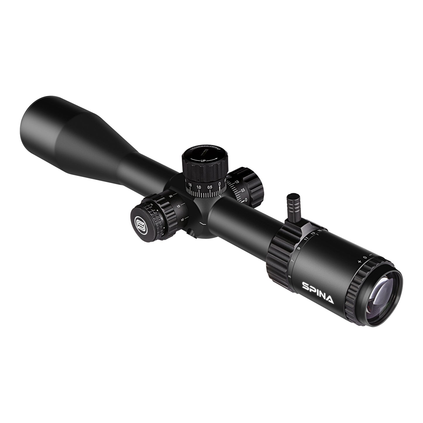 SPINA OPTICS Gen II WolfChase HD 5-20x50E FFP SF Parada no Zero,Parallax 10 jardas até o infinito