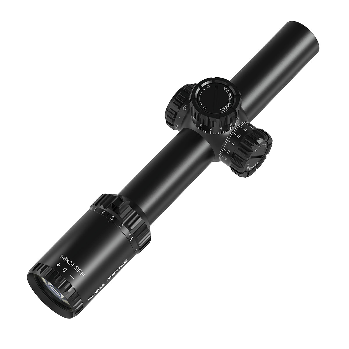 SPINA OPTICS ED Tricore 1-8x24 SFP IR Com retículo iluminado,Corchete integrada