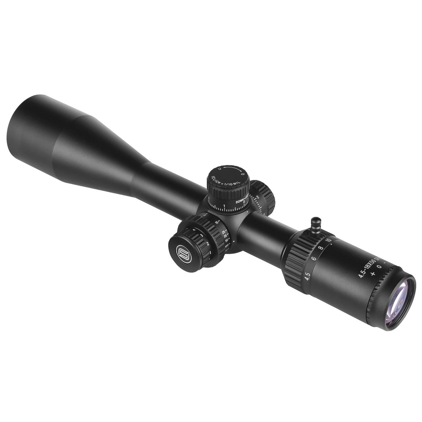 SPINA OPTICS FalconPoint HD 4.5-18x50 SFP Com retículo iluminado Parallax 10 jardas até o infinito