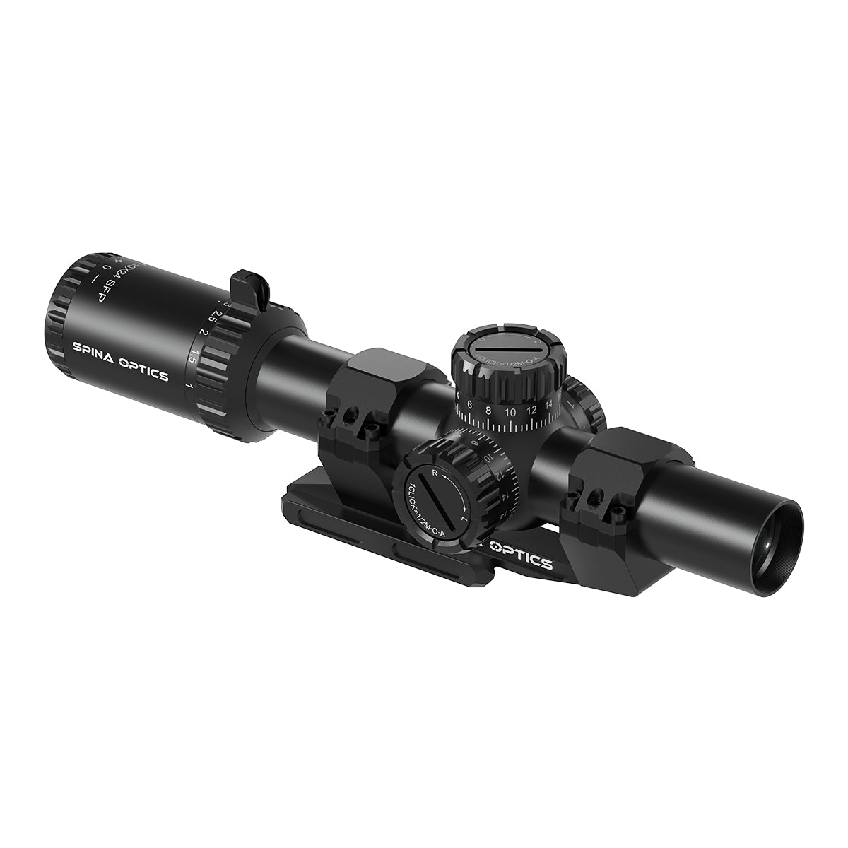 SPINA OPTICS ED Tricore 1-10x24 SFP IR Com retículo iluminado,Corchete integrada