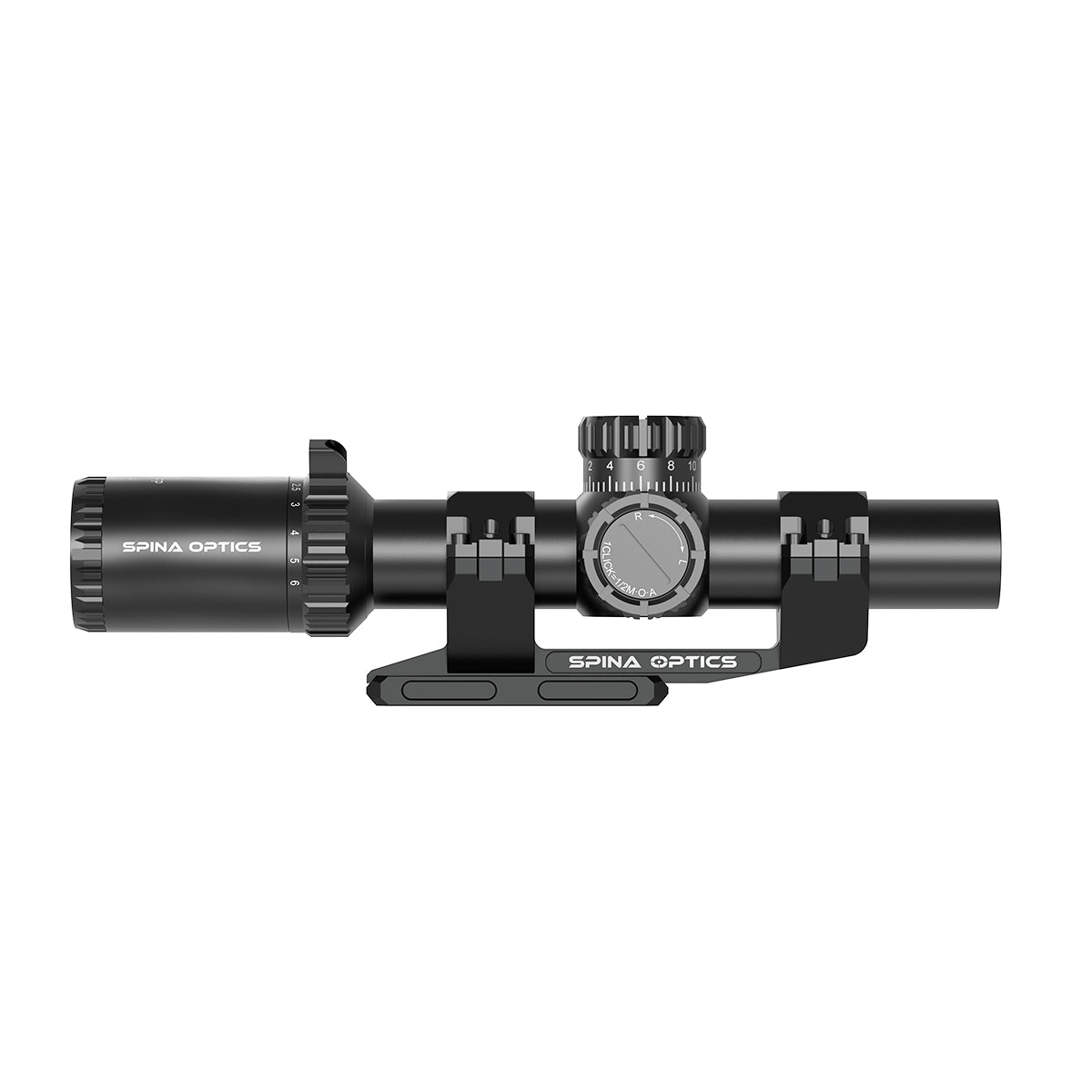 SPINA OPTICS ED Tricore 1-6x24 SFP IR Com retículo iluminado,Corchete integrada