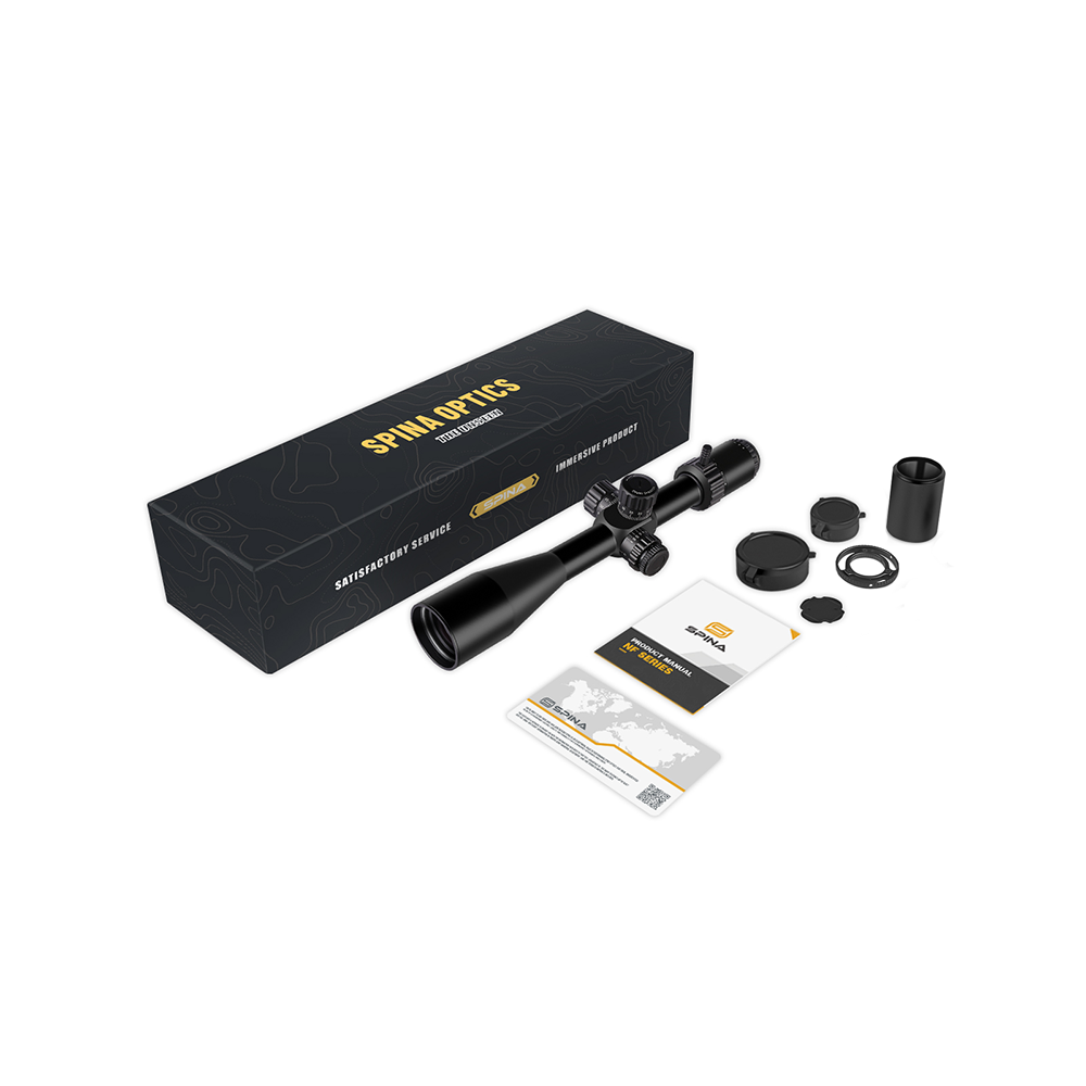 SPINA OPTICS Gen II WolfChase HD 6-24x50E FFP SF Parada no Zero,Parallax 10 jardas até o infinito