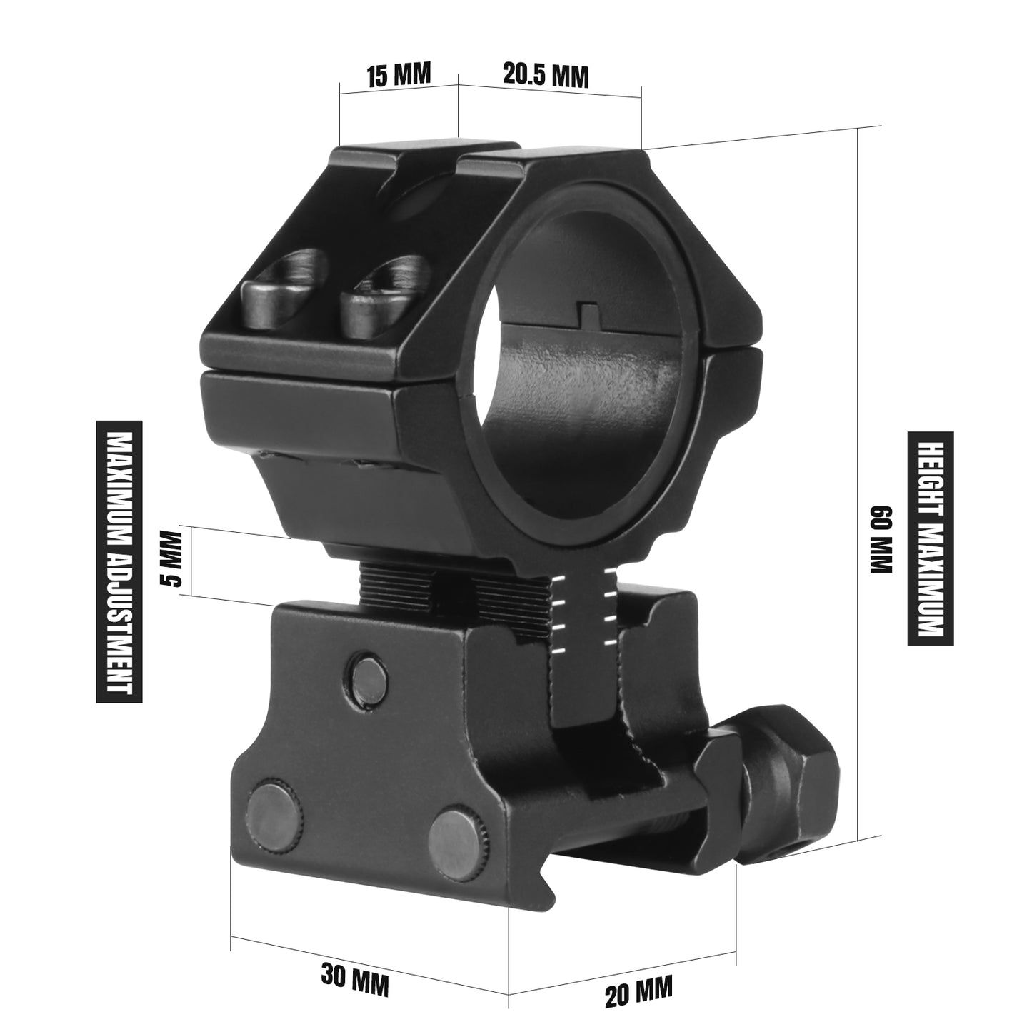 25.4/30mm picatinny escopo altura ajustável montagens