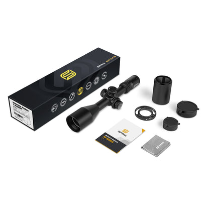 SPINA OPTICS FalconPoint HD 2-16x56 FFP SFIR Com retículo iluminado Parallax 10 jardas até o infinito