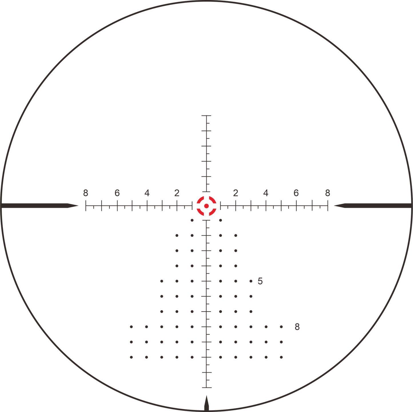SPINA OPTICS ED Tricore 1-10x24 FFP IR Com retículo iluminado,Corchete integrada