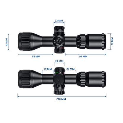 SPINA OPTICS HD 3-9x32 SFP AOIR Com retículo iluminado Parallax 5 jardas até o infinito