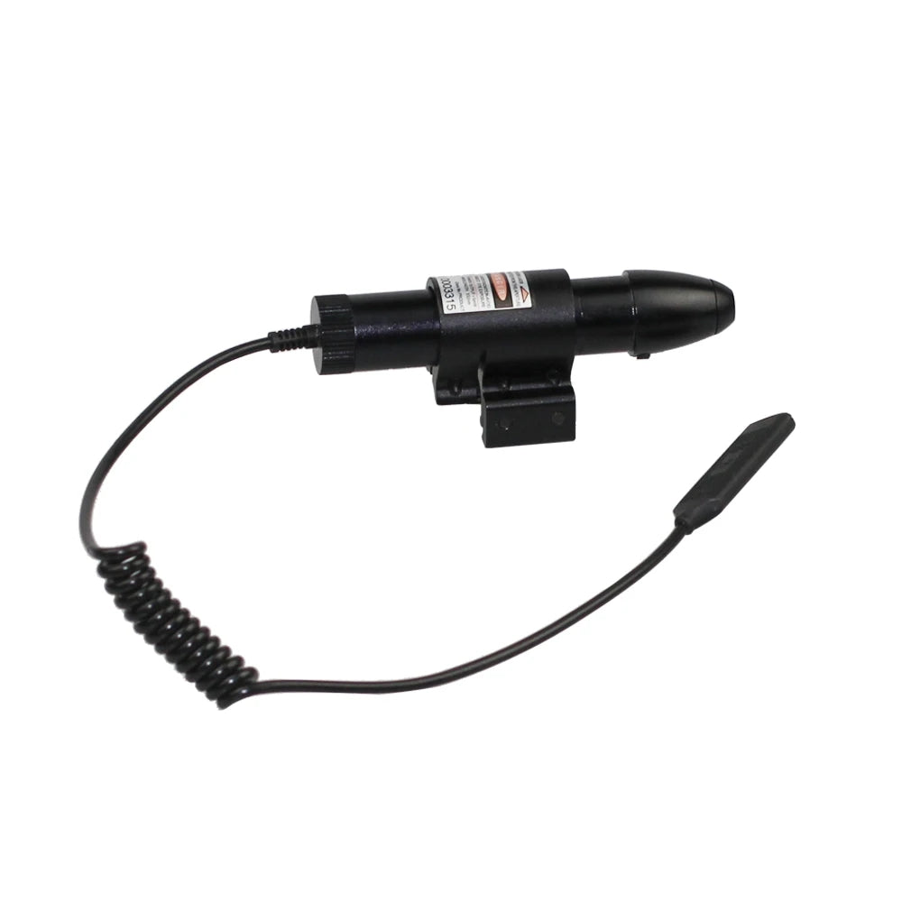 Mira Laser Tática para Caça com Ponto Vermelho/Verde, Interruptor de Pressão e Suporte para Cano - Compatível com Trilhos de 11mm e 20mm