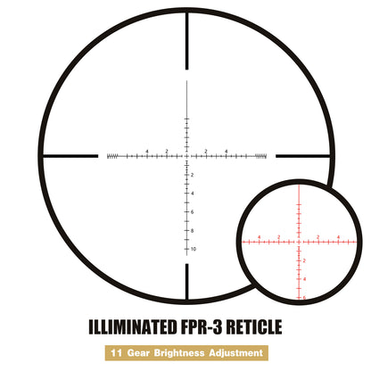 SPINA OPTICS FalconPoint HD 2-16x56 FFP SFIR Com retículo iluminado Parallax 10 jardas até o infinito