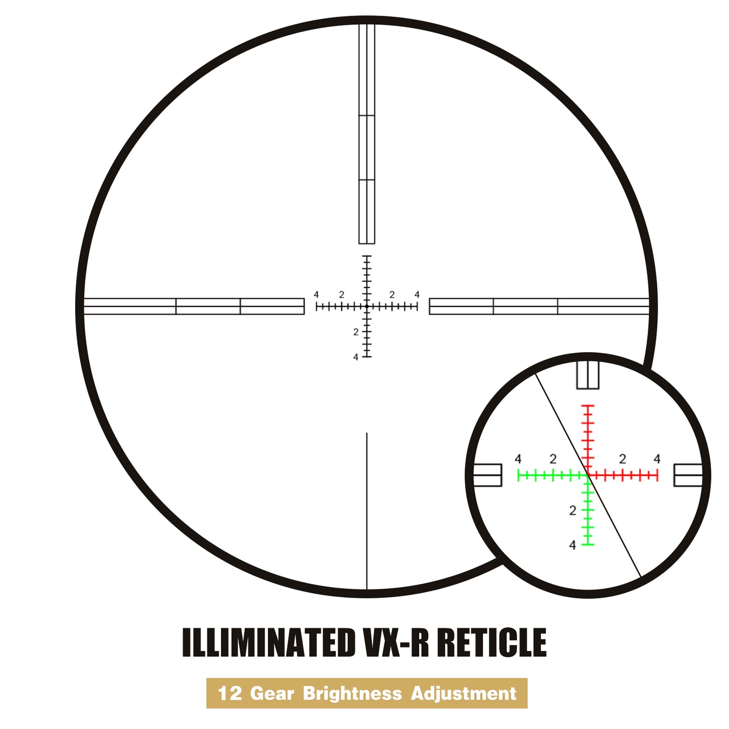 SPINA OPTICS VoidRax HD 4-40x56 FFP Com retículo iluminado Parallax 5 jardas até o infinito
