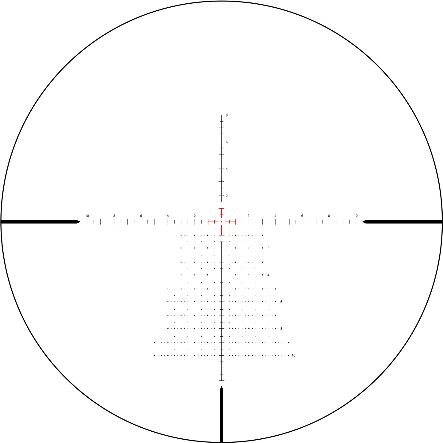 SPINA OPTICS HD WolfChase 1.2-6x24 FFP/SFPcom Iluminação de Ponto Vermelho