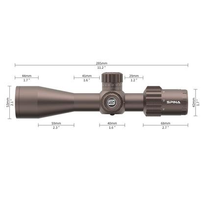 SPINA OPTICS Riptide Gen II ED 4-16x44 FFP Parada no Zero,Garantia Global de 5 Anos