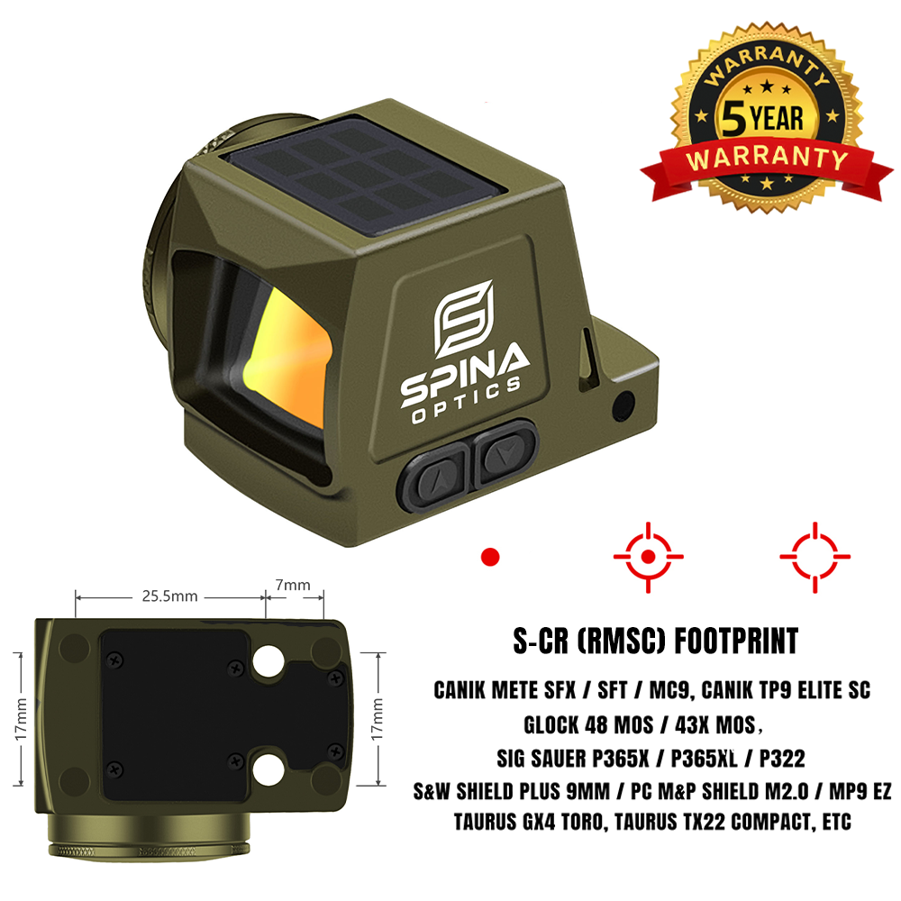 SPINA OPTICS NEX-Solar Mira de Ponto Vermelho RMSc para Pistola