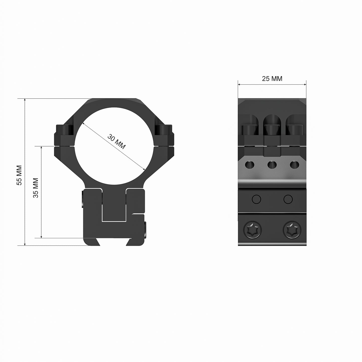 30mm picatinny escopo altura ajustável montagens