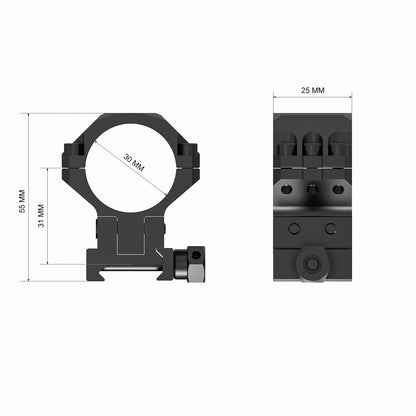 30mm picatinny escopo altura ajustável montagens