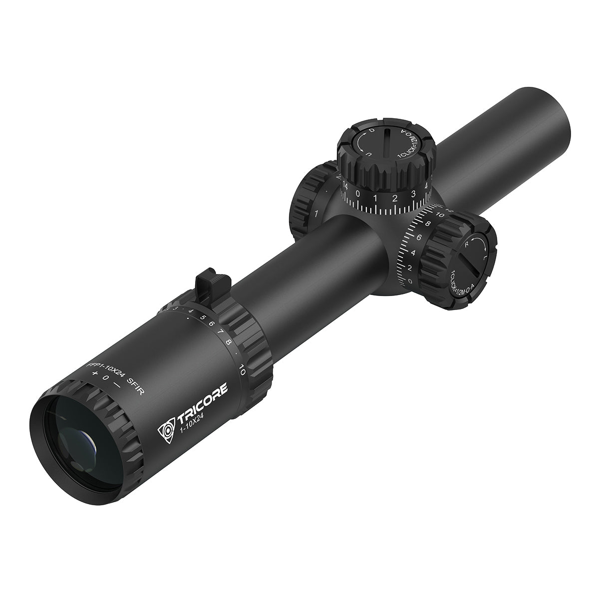 SPINA OPTICS ED Tricore 1-10x24 FFP IR Com retículo iluminado,Corchete integrada