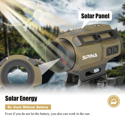 SPINA OPTICS SYM1X20/1X30 Múltiplas Retículas Mira de Ponto Vermelho Rifle com Trilho Picatinny com Energia Solar