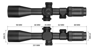 SPINA OPTICS WolfChase HD 4-16x44E FFP SFIR Com retículo iluminado Parallax 10 jardas até o infinito
