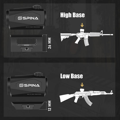 SPINA OPTICS AWL-20 Mira de Ponto Vermelho Rifle com Trilho Picatinny