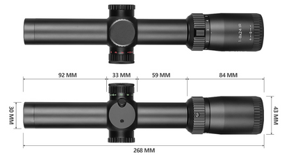SPINA OPTICS ApexFin HD 1-8x24 SFP IR Com retículo iluminado
