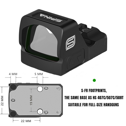 SPINA OPTICS Fire-24G Pistola RMR & Rifle com Trilho Picatinny e Mira de Ponto Verde