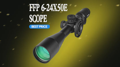 SPINA OPTICS WolfChase HD 6-24x50E FFP SFIR Com retículo iluminado Parallax 10 jardas até o infinito