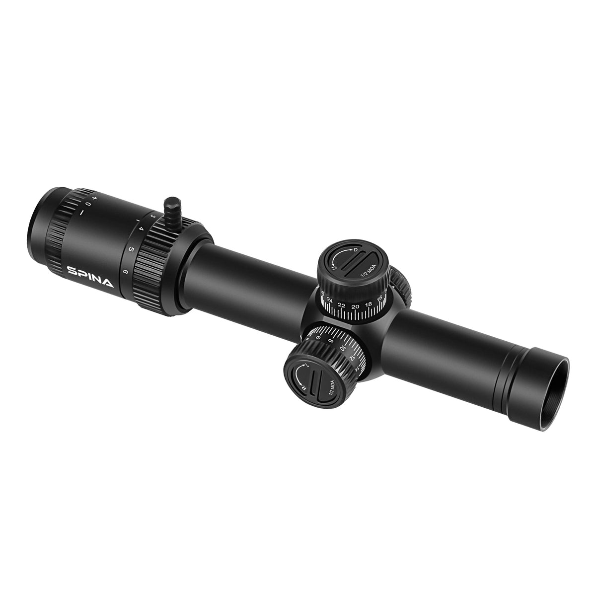 SPINA OPTICS HD WolfChase 1.2-6x24 FFP/SFPcom Iluminação de Ponto Vermelho